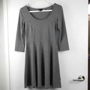 Grey 3/4 Sleeve Skater Dress from H&M